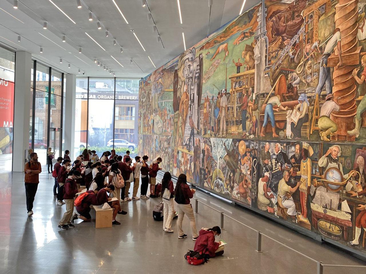 Eighth graders from Alta Loma Middle School embarked on a field trip to view the new Diego Rivera exhibition at the San Francisco Museum of Modern Art.