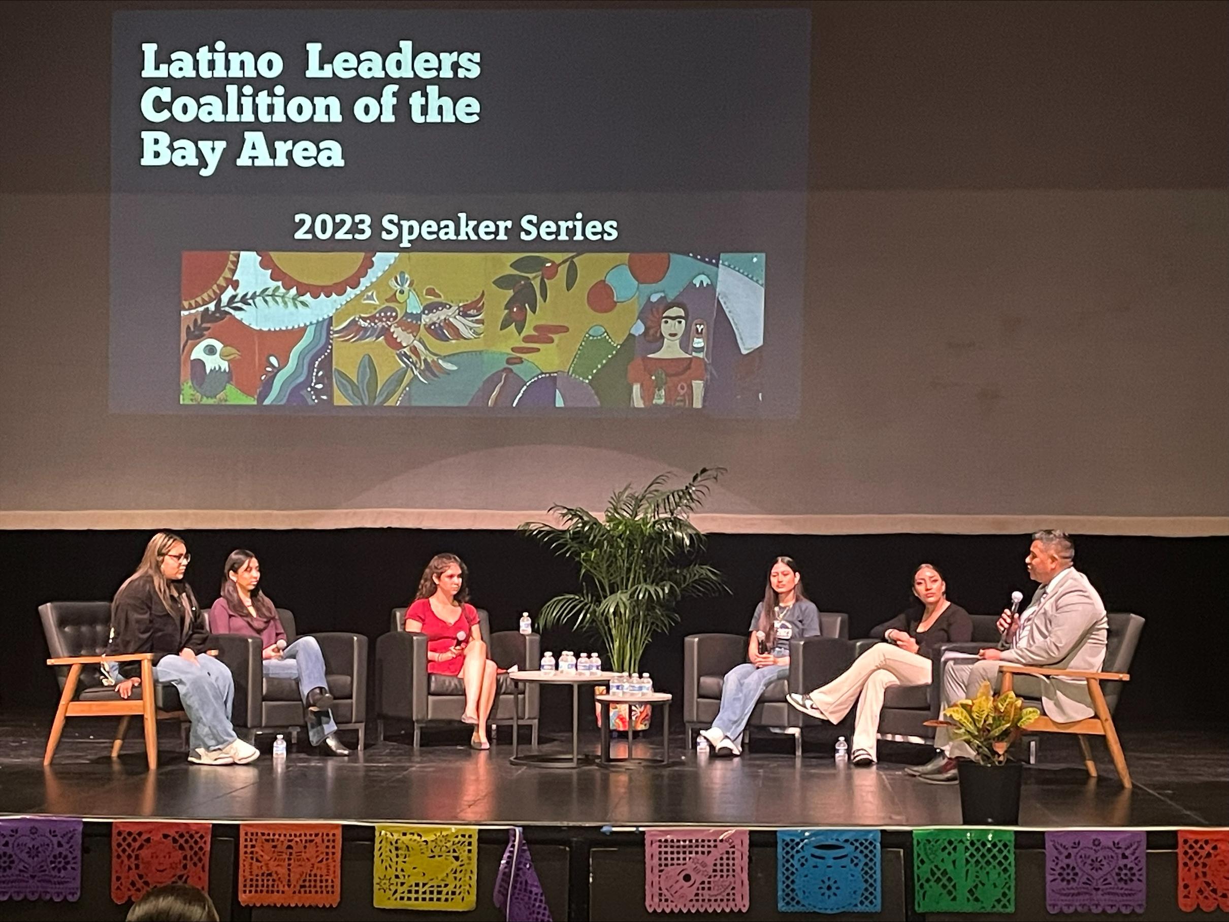 El Camino High senior Kayla Rodriguez (second from left) participate in an October 6 student panel organized by the Latino Leaders Coalition of the Bay Area in recognition of Hispanic Heritage Month.