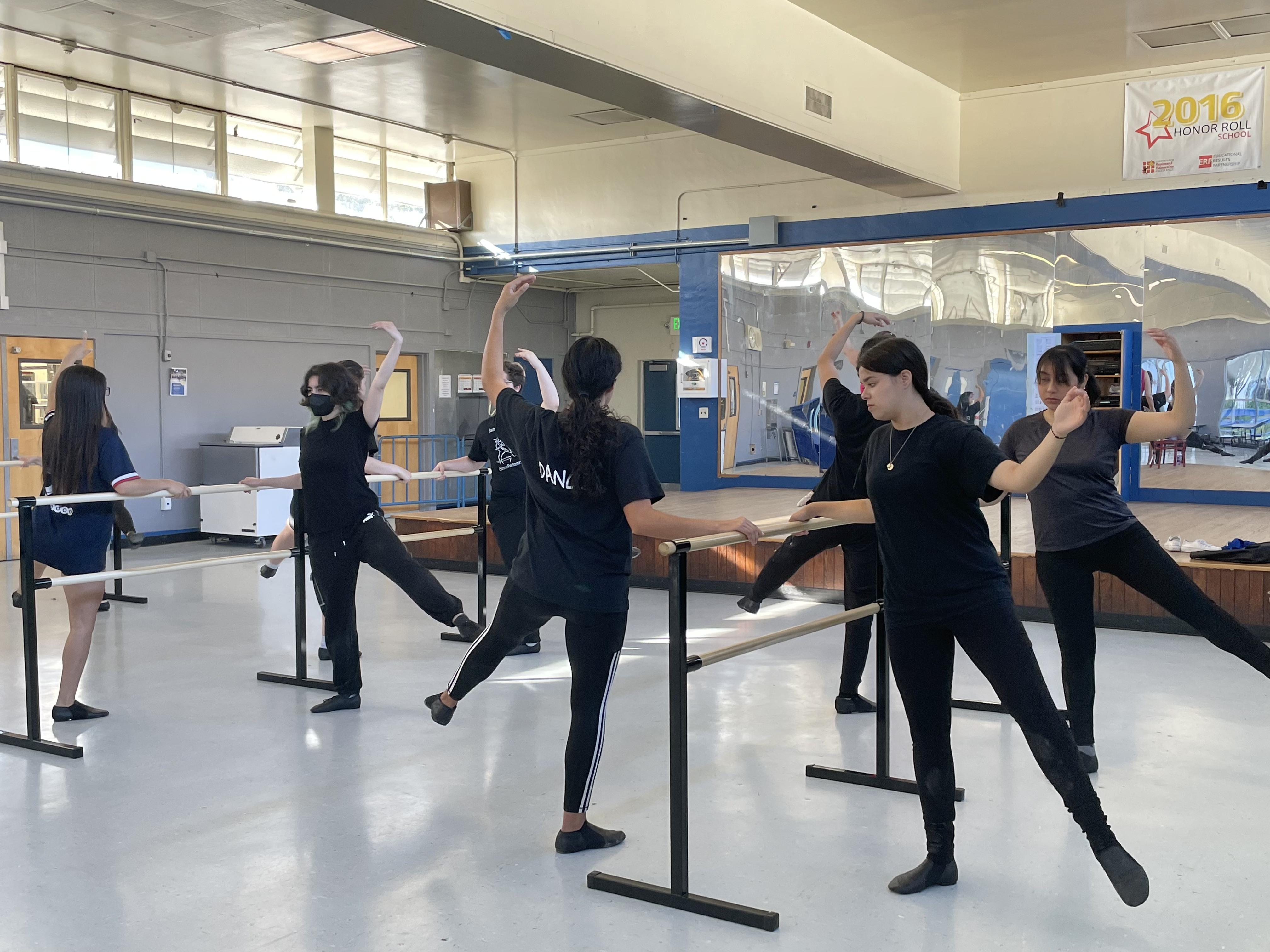South City High students receive an introduction to ballet through the school's dance program.
