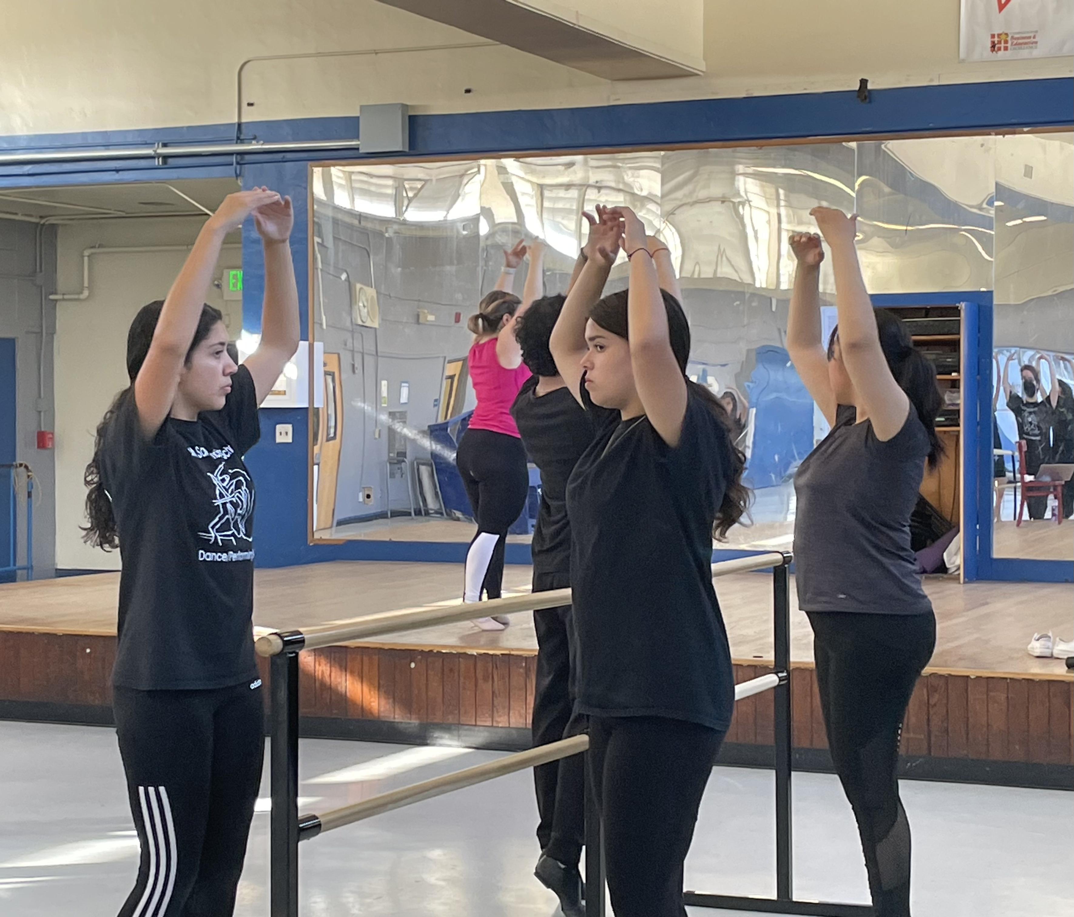 South City High students receive an introduction to ballet through the school's dance program.