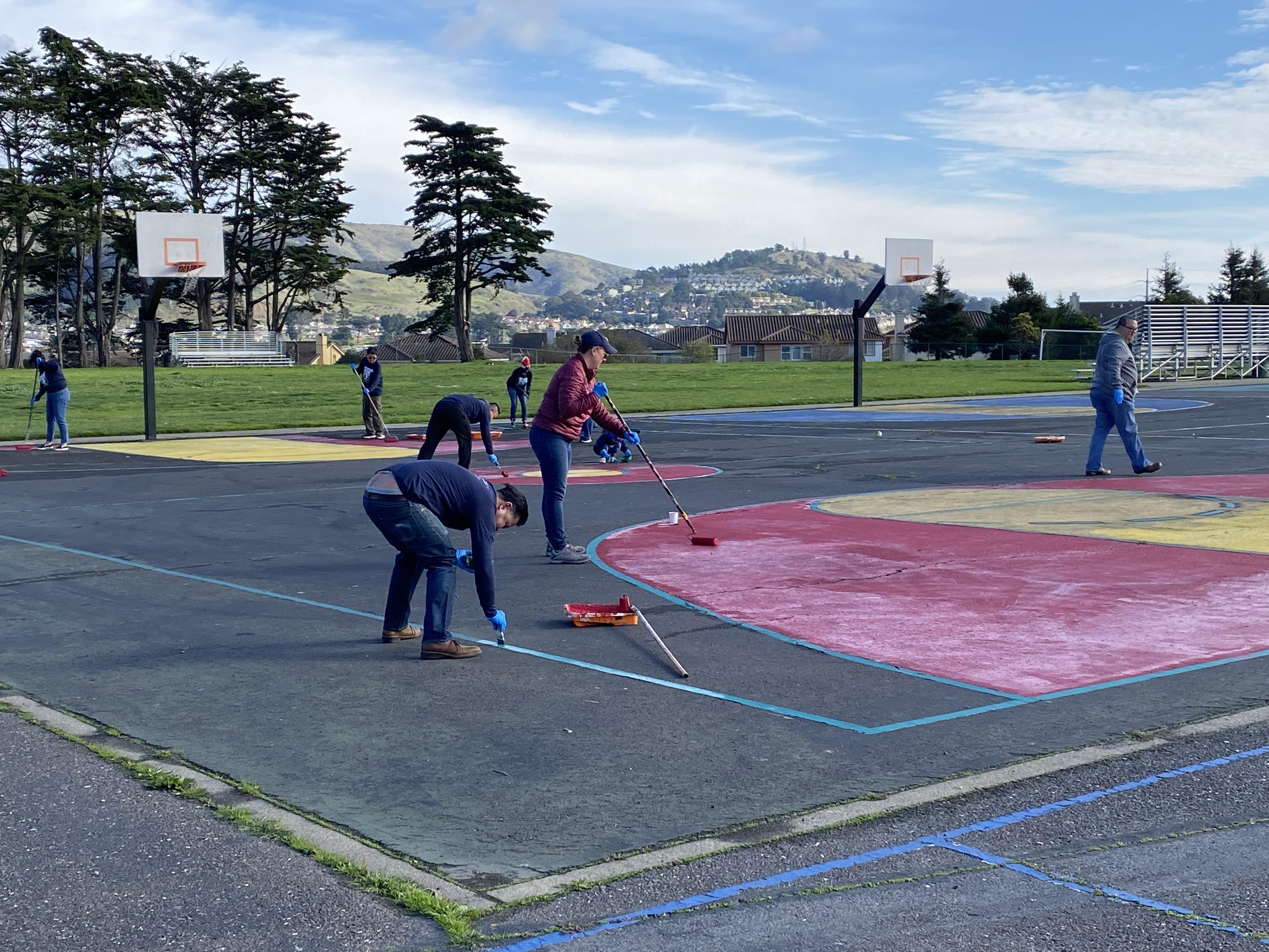 Representatives from the offices of Congressman Kevin Mullin, the city of South San Francisco, and volunteers from Kaiser Permanente SSF helped beautify Alta Loma Middle School descended on Alta Loma Middle School on January 15, 2024, Martin Luther King Jr. Day. 